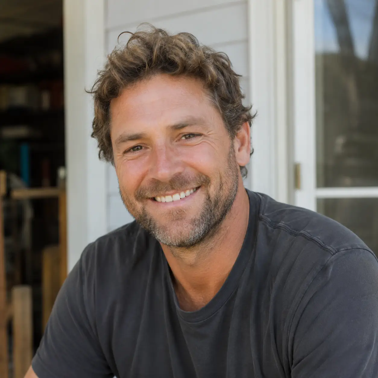 Handsome, young Australian man smiling at the camera